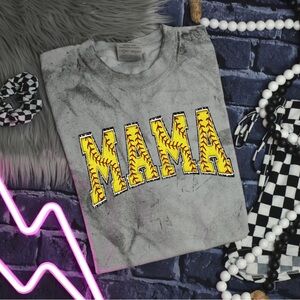 Small Softball Mama shirt, Comfort Colors shirt